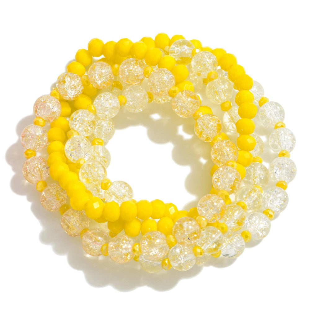Set of Five Beaded Stretch Bracelet Set