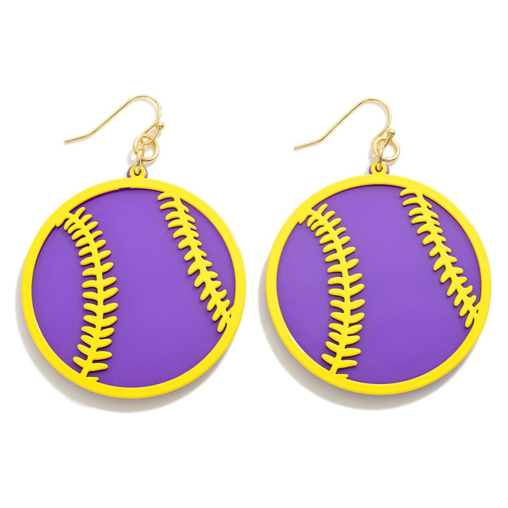 Baseball Drop Earrings