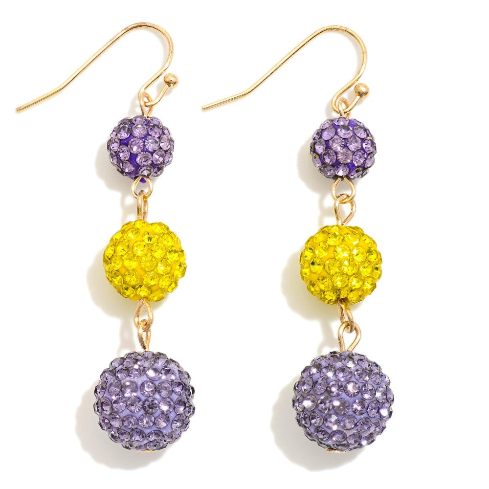Rhinestone Beaded Drop Earrings P/Y