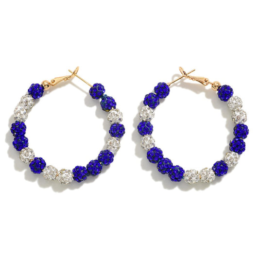 Rhinestone Beaded Hoop Earrings