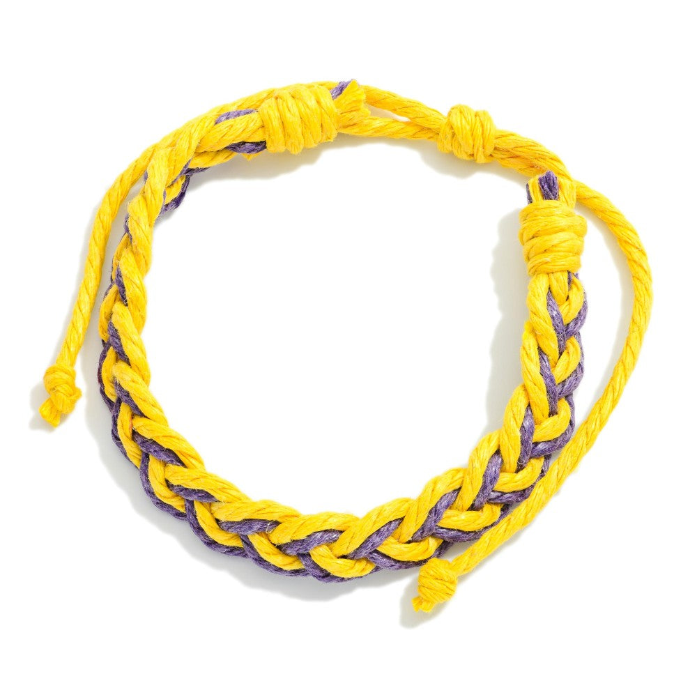 Two Tone Braided Rope Bracelet