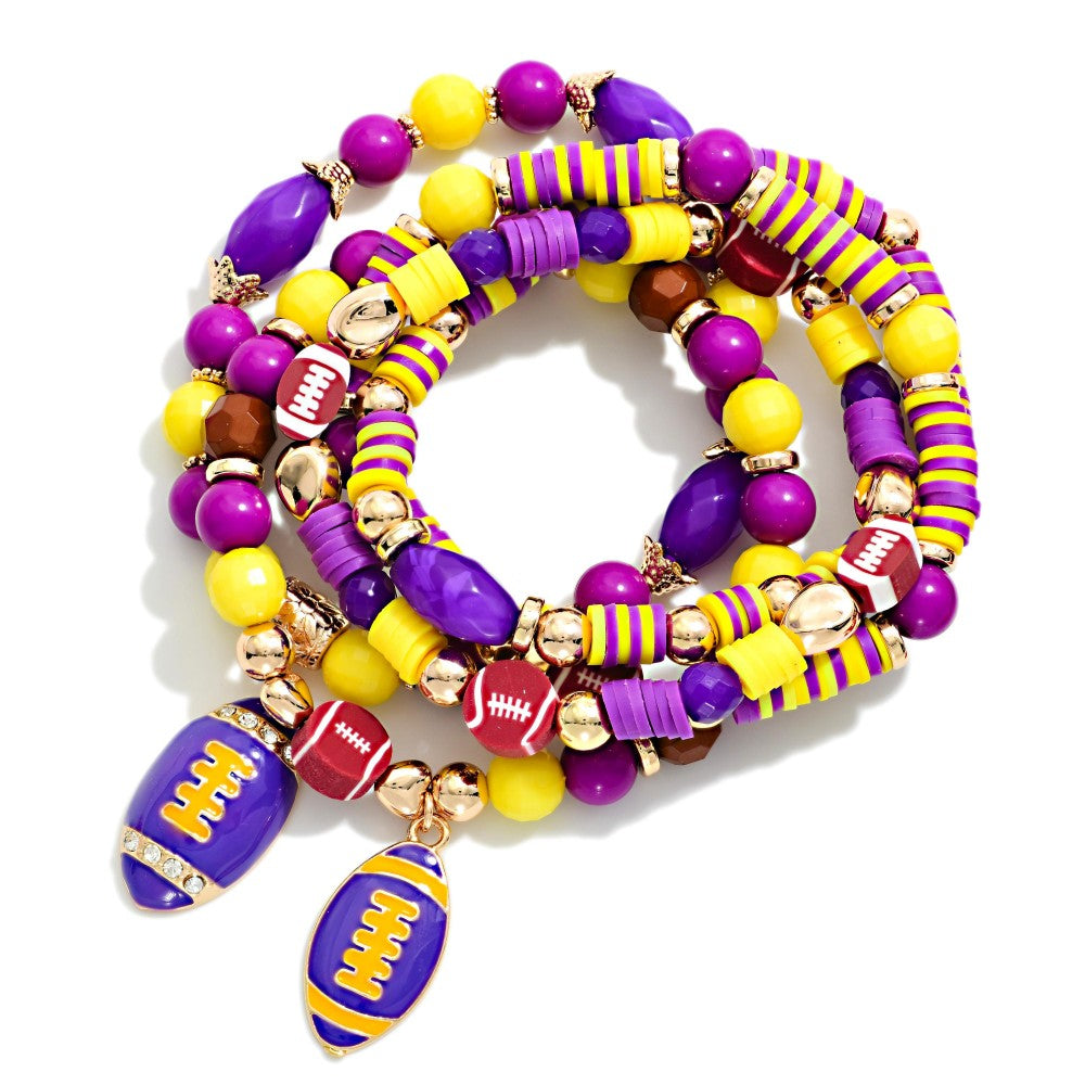 Panther Beaded Foot Ball Charms Bracelets