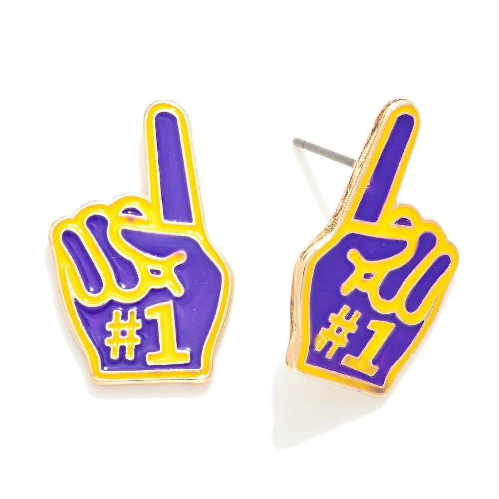 Metal Foam Finger Stud Earrings