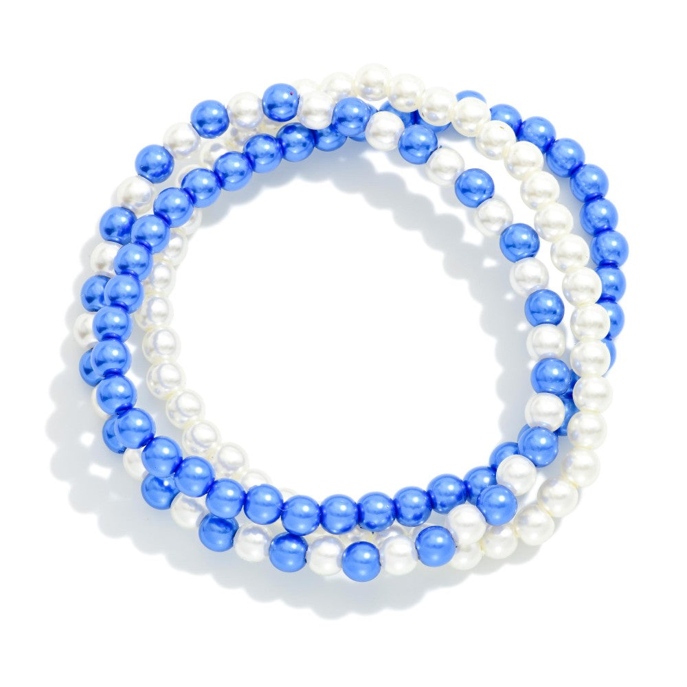 Metallic Beaded Stretch Bracelets
