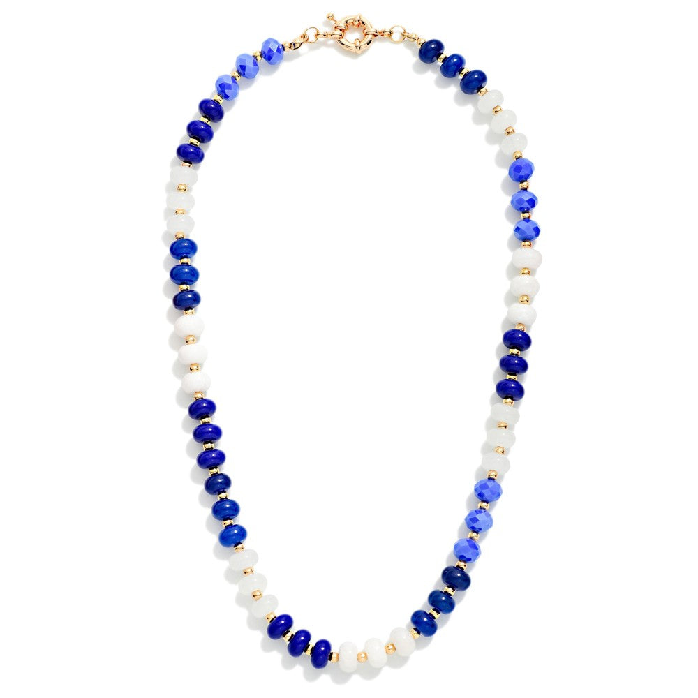 Stone & faceted  Beaded Necklace