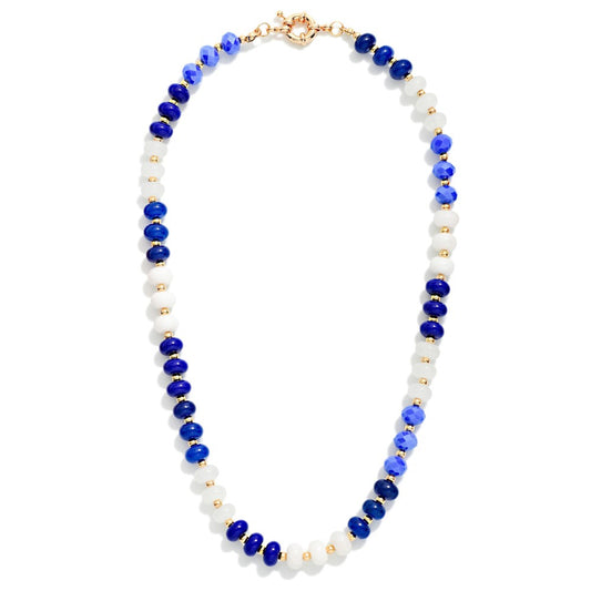 Stone & faceted  Beaded Necklace