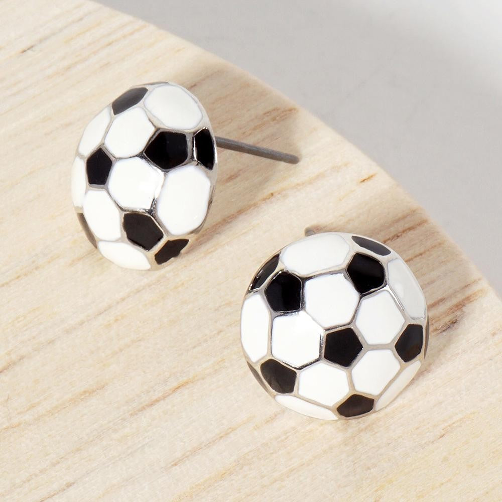 Soccer Ball Stud  Earrings