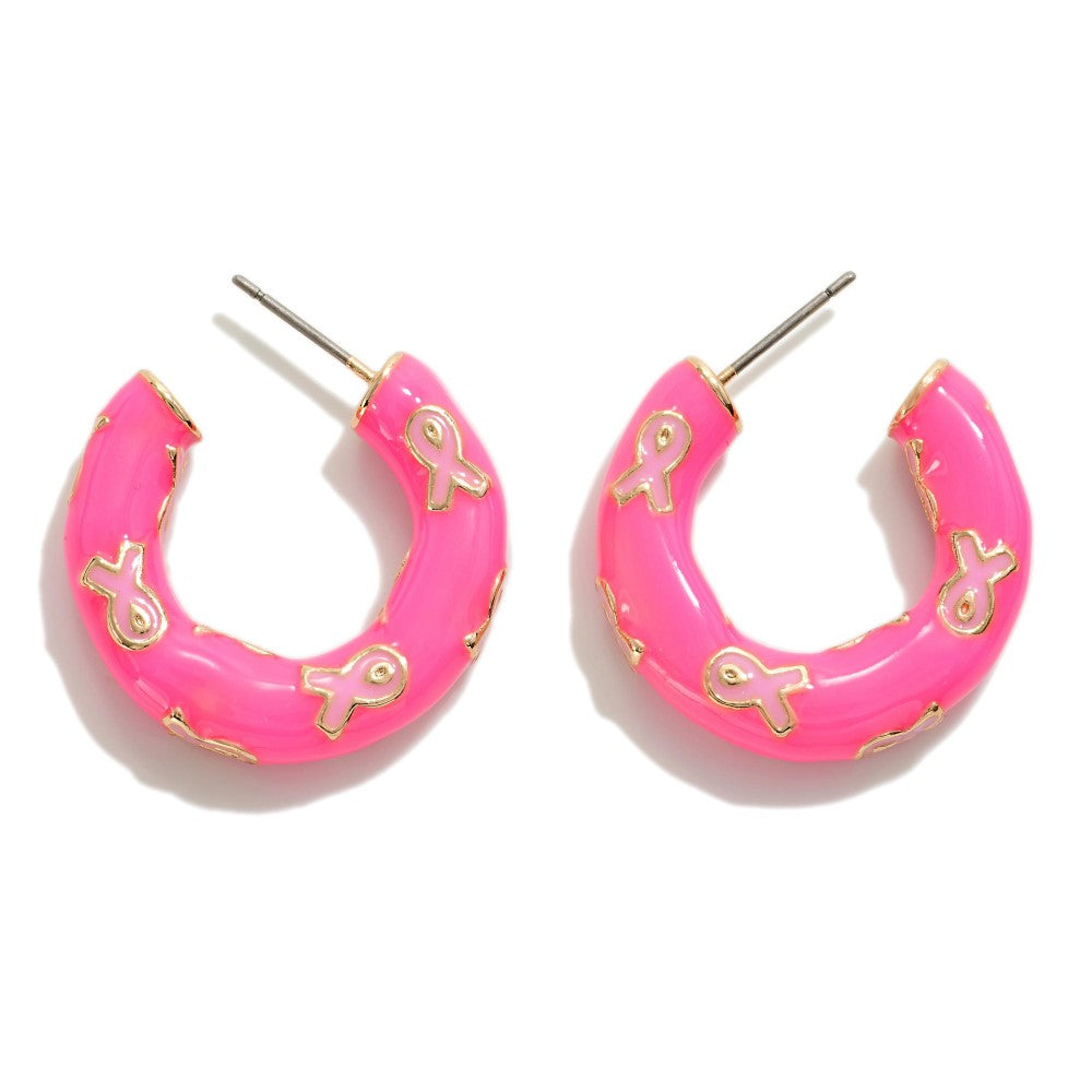 Pink Ribbon  Earrings