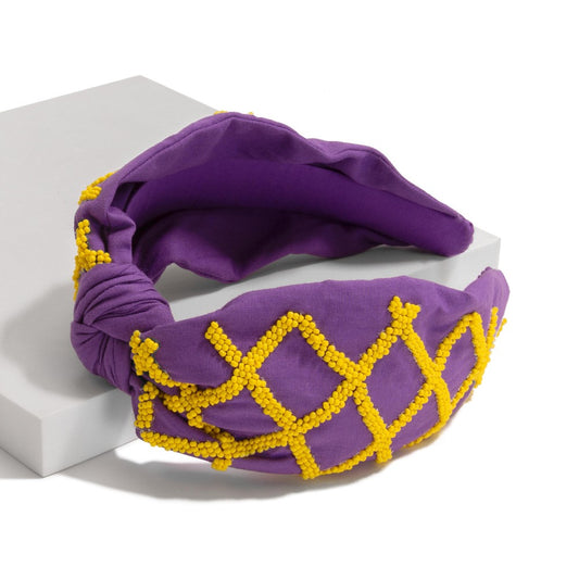 Hollow Checkered Knotted Headband