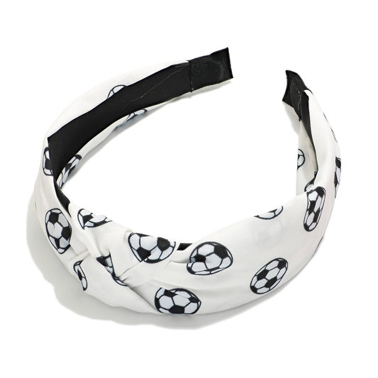 Soccer Ball Print Knotted Headband