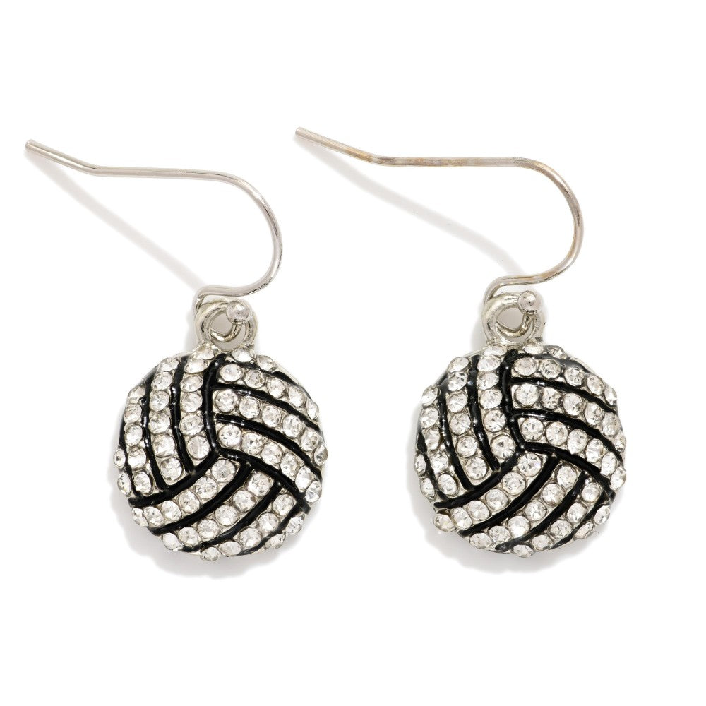 Rhinestone Volleyball Earrings