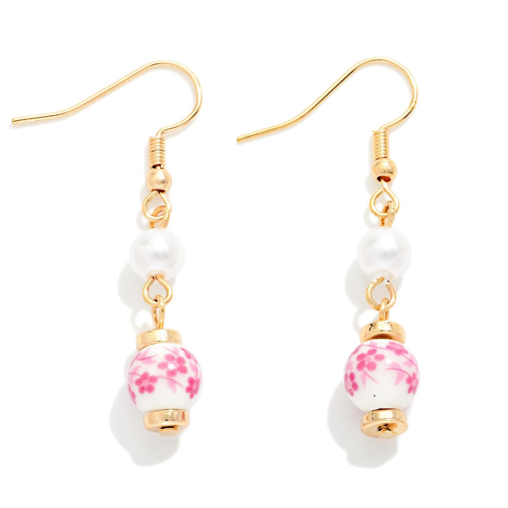 Chinosorie Bead & Pearl Beaded Drop Earrings