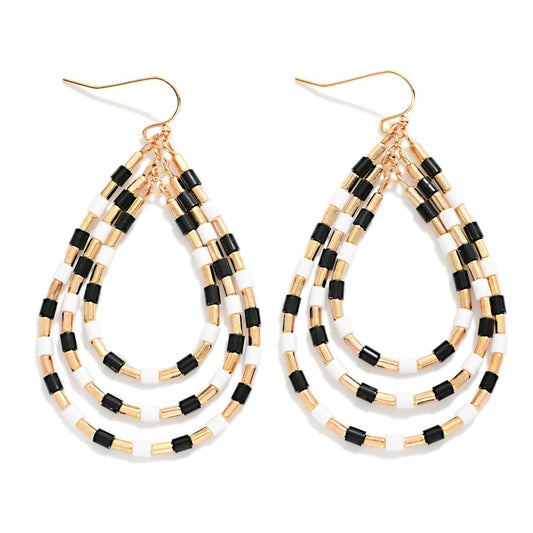 Black Nesting Heishi Earring