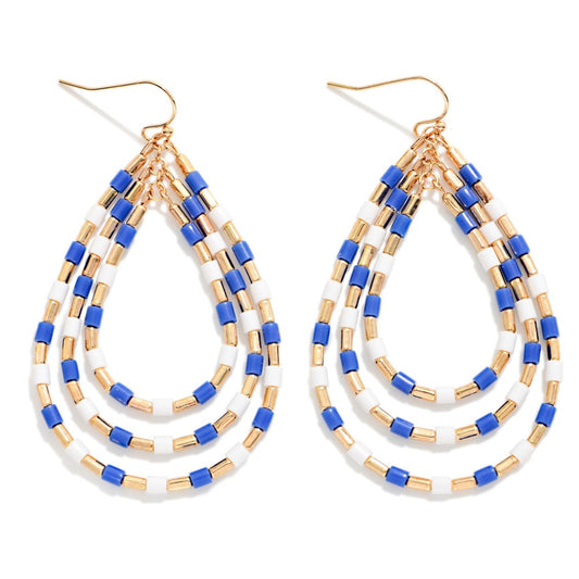 Blue Nesting Heishi Earring