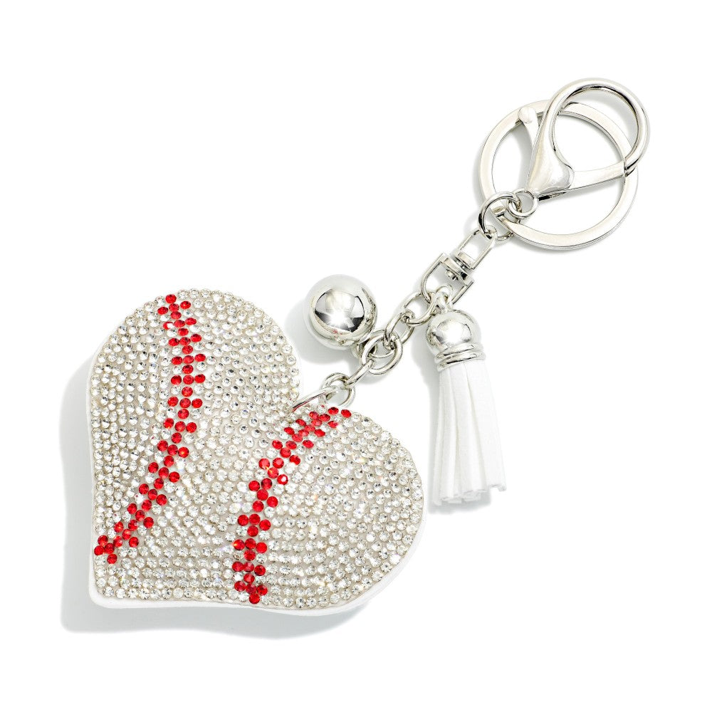 Puffer Baseball Keyring With Tassel
