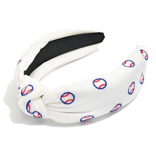 Baseballs Knotted Headband
