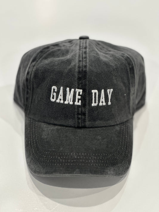 Game Day Gray Hat W/ White Embroidery
