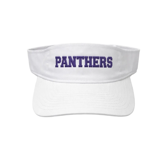 Panthers Visor White W/ Purple Embroidery