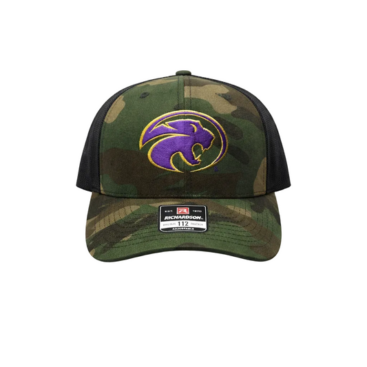 Cat Head Green Camo Trucker Hat