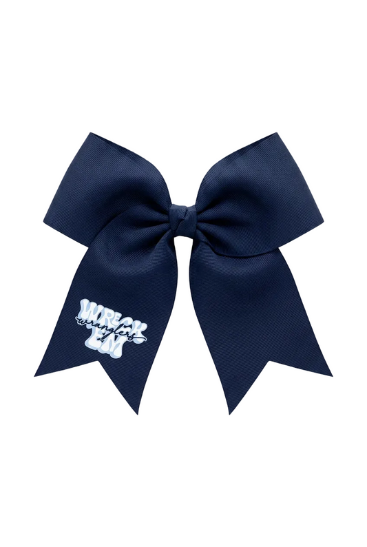 Cheer Bow Navy Wreck’em