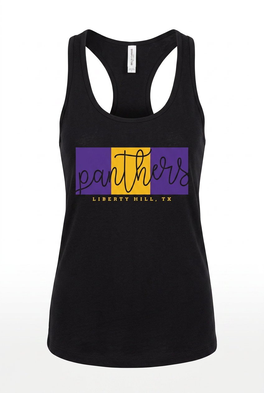 Panther Script Color Block Tank