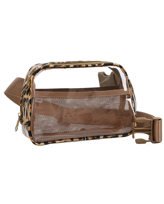 Leopard Clear Crossbody Belt Bag