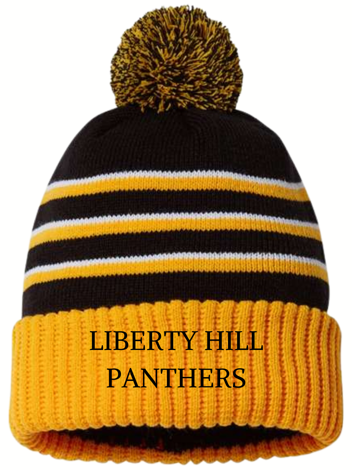 Liberty Hill Panthers Pom Cuffed Beanie
