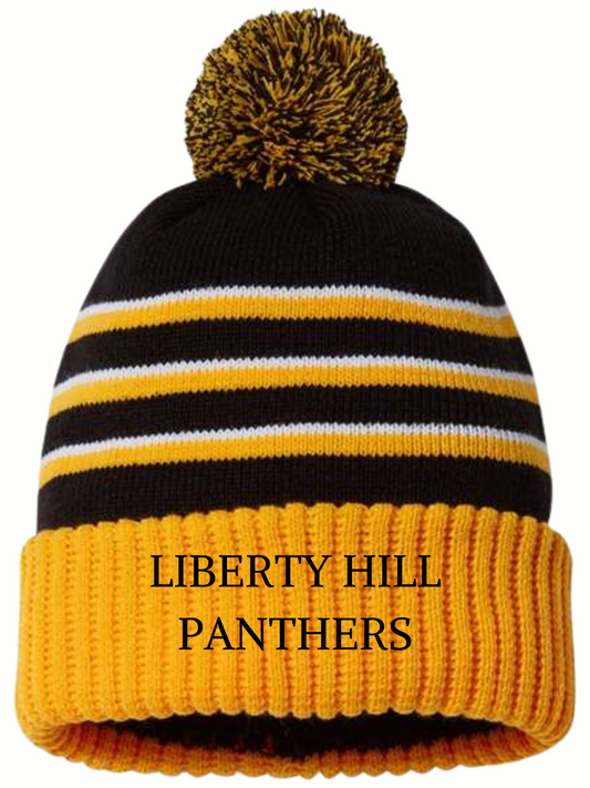 Liberty Hill Panthers Pom Cuffed Beanie