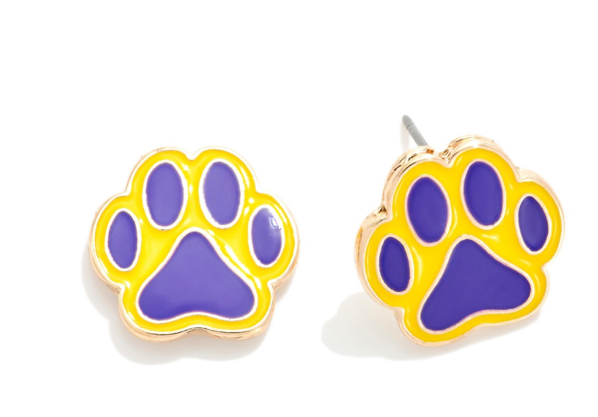Panther Paw Print Stud Earrings